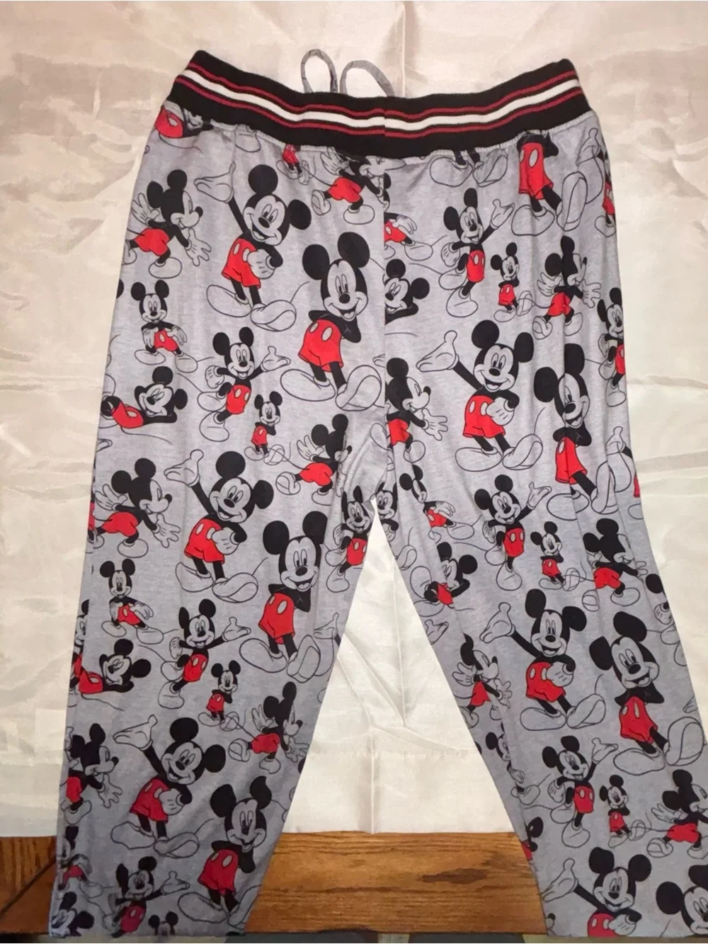 Disney Women’s Mickey Mouse Gray, Black and Red Women's Pajama Pants Size M - Picture 3 of 4